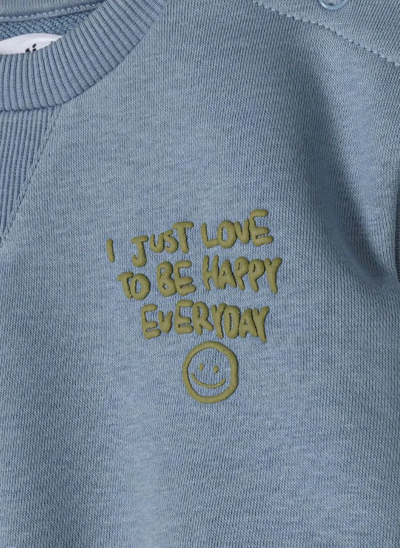 MINOTI Boys long sleeve sweatshirt jogger set blue